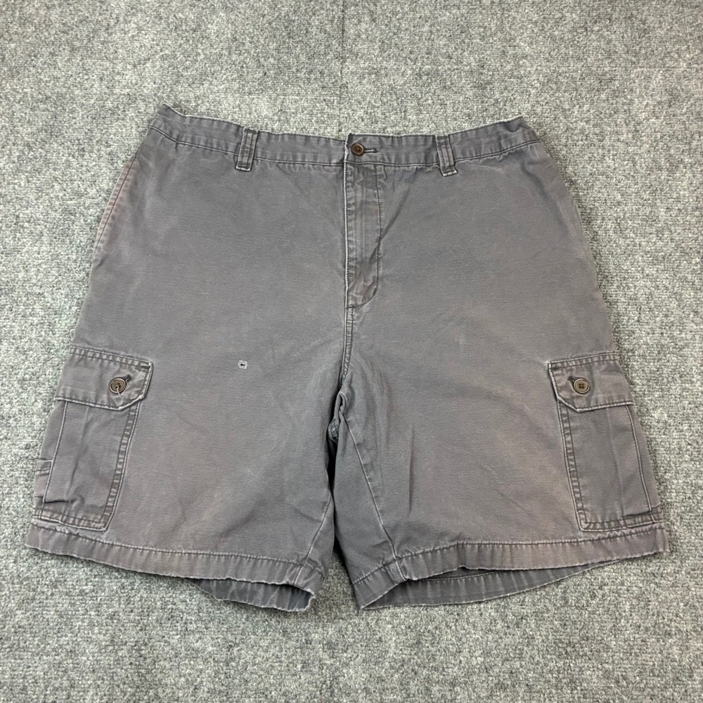 Chaps Mens Cargo Shorts Gray Cotton Canvas Utility Pockets Size 40 Z110-38